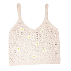 SWEET REPUBLIC crocheted knit crop top daisy y2k